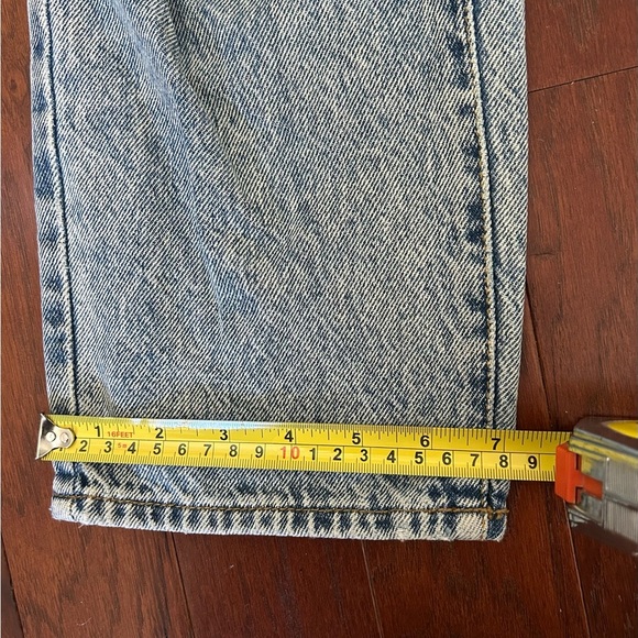 Pac Sun Woman's Blue Button Up Denim High Rise Jeans Straight Leg 26" X 25” - Picture 3 of 10